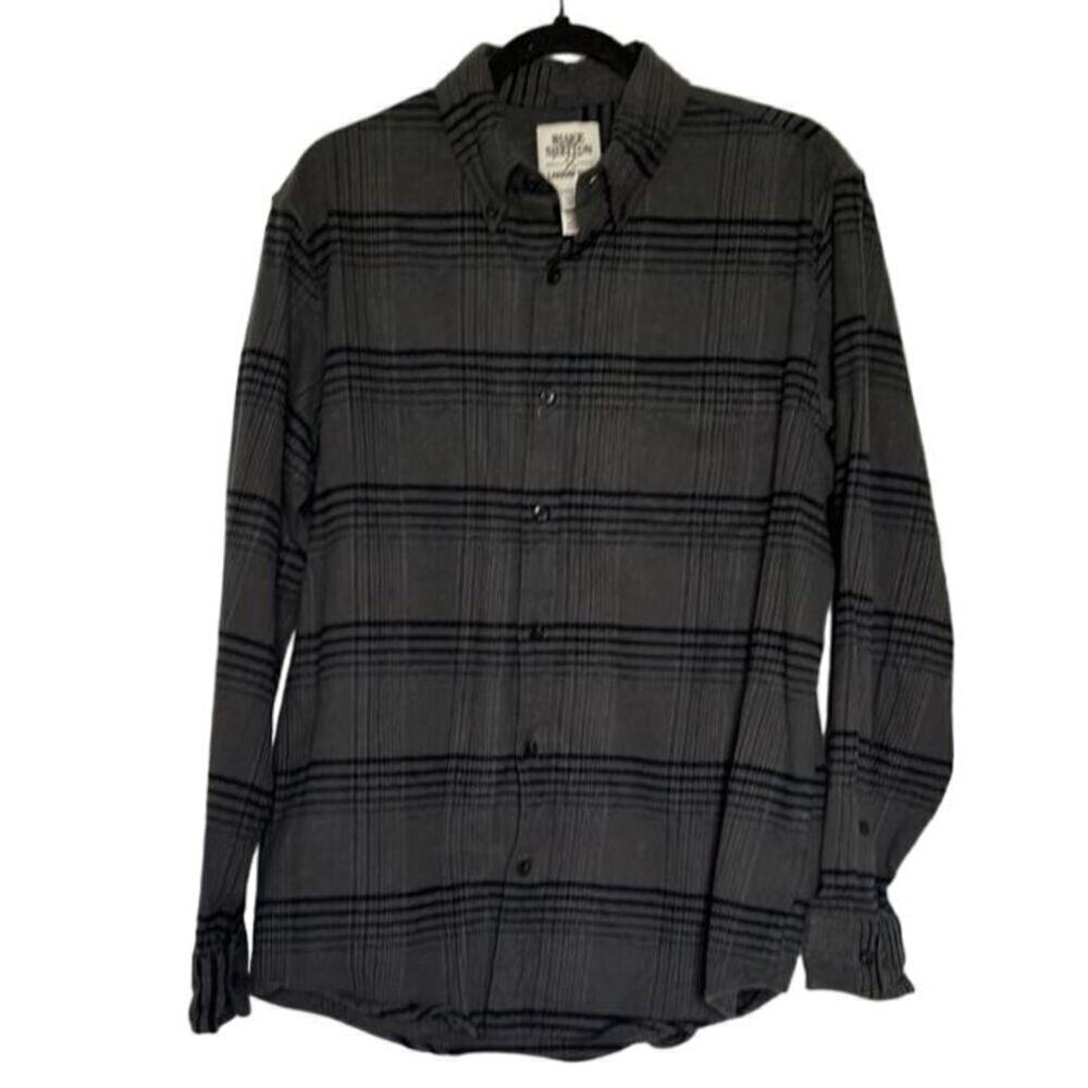 Blake Shelton Lands End Shirt Jacket Shacket Dark Gray Plaid